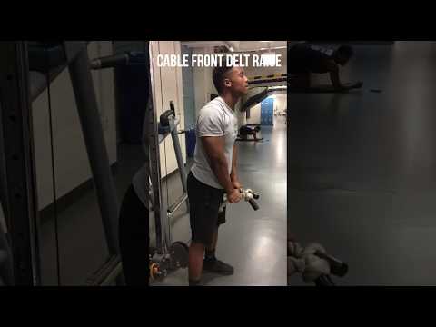 Shoulder superset workout/Cable front raises