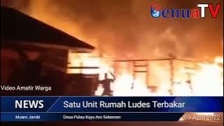 Ludes Terbakar Satu unit rumah warga Rt 04 Desa Pulau Kayu Aro,#muarojambi #berita #kebakaran #cnn