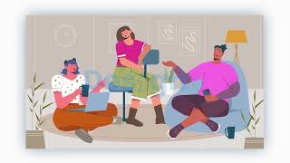 People Having a Conversation Flat Design Animation Scene After Effects Template