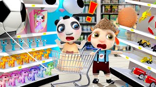 Dolly And Friends In The Supermarket | Run Away From Police Officer | Funny Cartoon For Kids