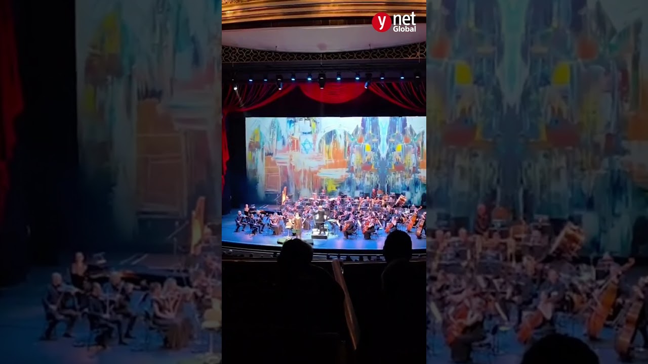 Pro Palestinian protester hurls red paint on singer David D’Or Ynet Global