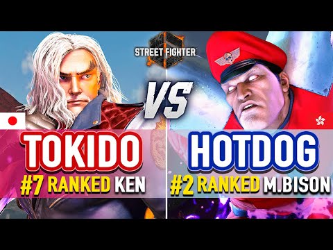 SF6 🔥 Tokido (#7 Ranked Ken) vs Hotdog (#2 Ranked M.Bison) 🔥 SF6 High Level Gameplay