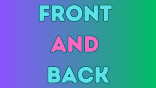 Know Your Directions! Learn Front and Back for Kids!