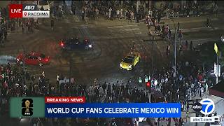 Chaotic LA street takeover breaks out after Mexico's World Cup win