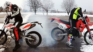 Double Burnout - Beta RR 125 & Honda CRM 125