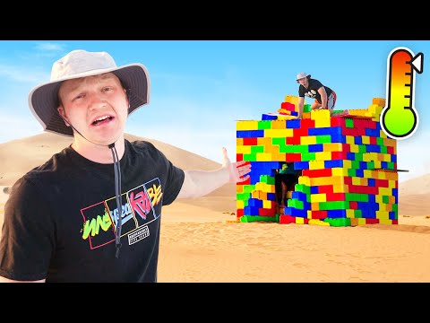 Surviving 24 Hours in Desert Lego House