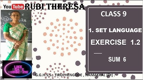 TN Samacheer Kalvi | 9th Maths | EXERCISE 1.2  |  SUM 6 |Set Language  |ENGLISH MEDIUM
