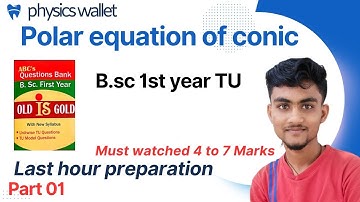 Polar Equation Of Conic || B.sc 1st Year Fixed question 5 or 7 marks | 2080 | TU #bsc #bsc_1st_year