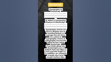 "Master Typography in Bootstrap: Enhance Your Text with Easy Styling!"