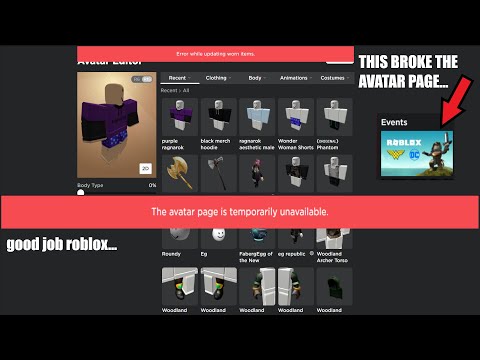 The Roblox Wonder Woman Event Completely Broke My Avatar Page Youtube - why making purchases was temporarily disabled roblox