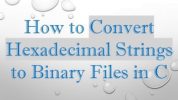 How to Convert Hexadecimal Strings to Binary Files in C