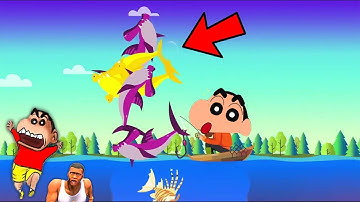 NOOB vs PRO vs HACKER in TINY FISHING x GO FISH with SHINCHAN and CHOP