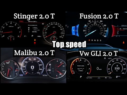 Chevy Malibu Vs Ford fusion Vs Jetta GLI Vs Kia Stinger acceleration battle | 0-200 kmph | 1/4 mile