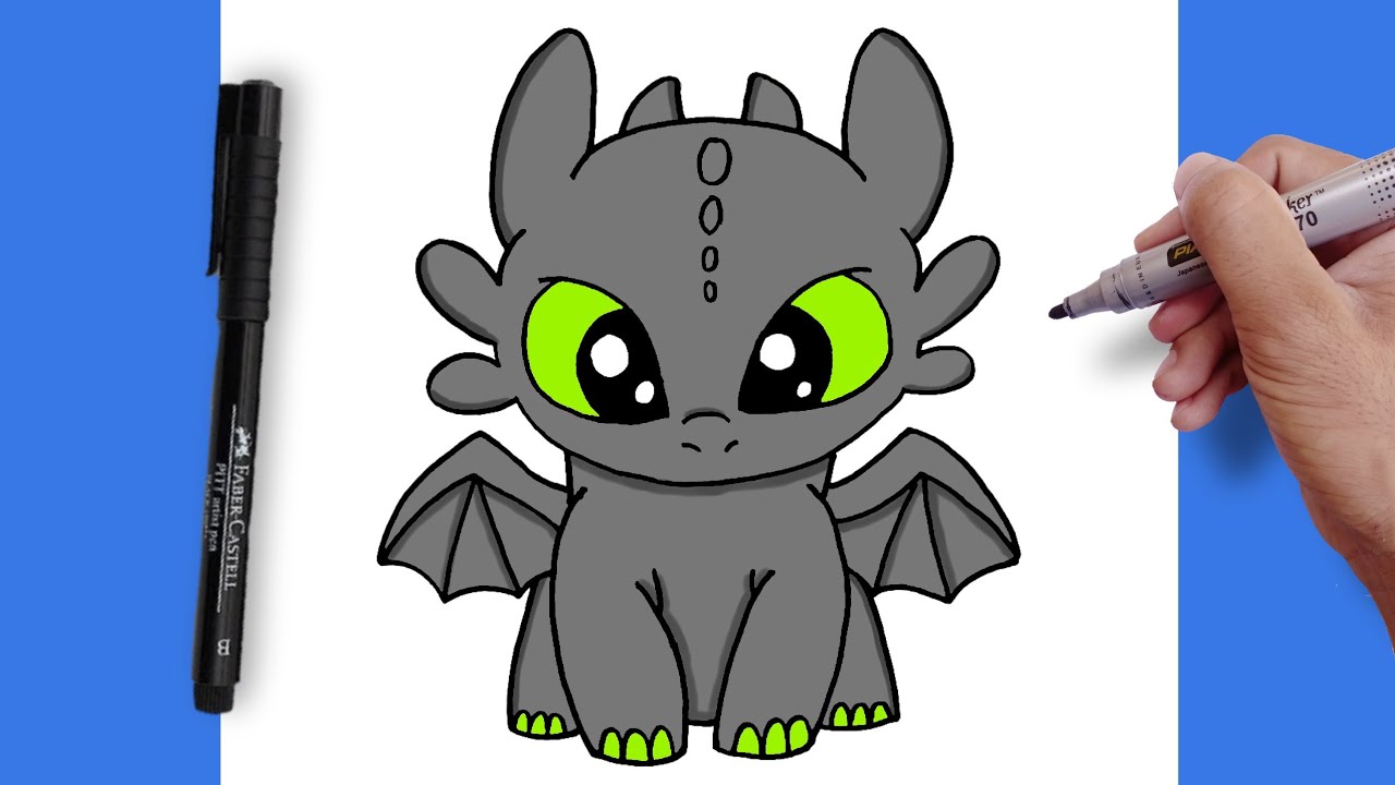 How To Draw Toothless Easy Step-by-step | How to train your Dragon ...
