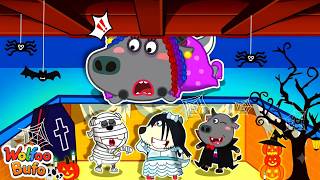 Shh! Don't Let Mom Know! 😱🎃 Secret Underground Halloween Party! |  Wolfoo and Bufo
