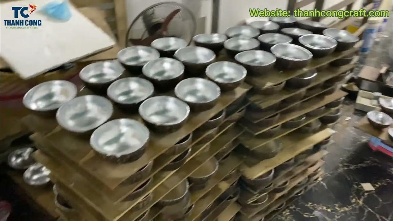 How to Make Lacquer Metallic Coconut Lacquer Coconut Shell Bowl YouTube