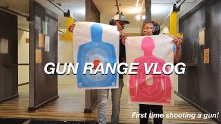 SHOOTING A GUN FOR THE FIRST TIME!!! VLOG (GUN RANGE)