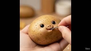 Tiny Potato Baby Eating Chips Cutest Mini Food Ever