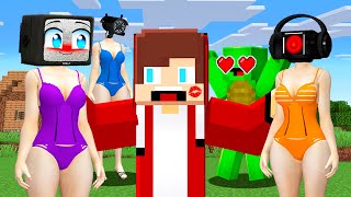 Why Everyone WANTS TO KISS JJ ?! - SAD LOVE STORY in Minecraft - Maizen