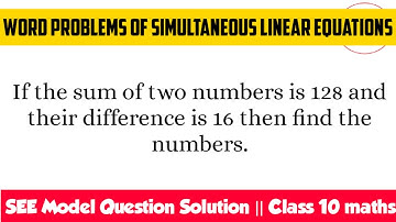 Solving Word Problems of Simultaneous Linear Equations