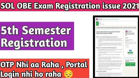 SOL OBE Registration Issues 2021 | 5th Semester | OTP Problem , Login Issue?