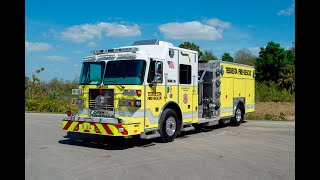 SFEV  Tequesta Fire Rescue's new Sutphen custom pumper  ENGINE 85 (HS7356)  walk around video