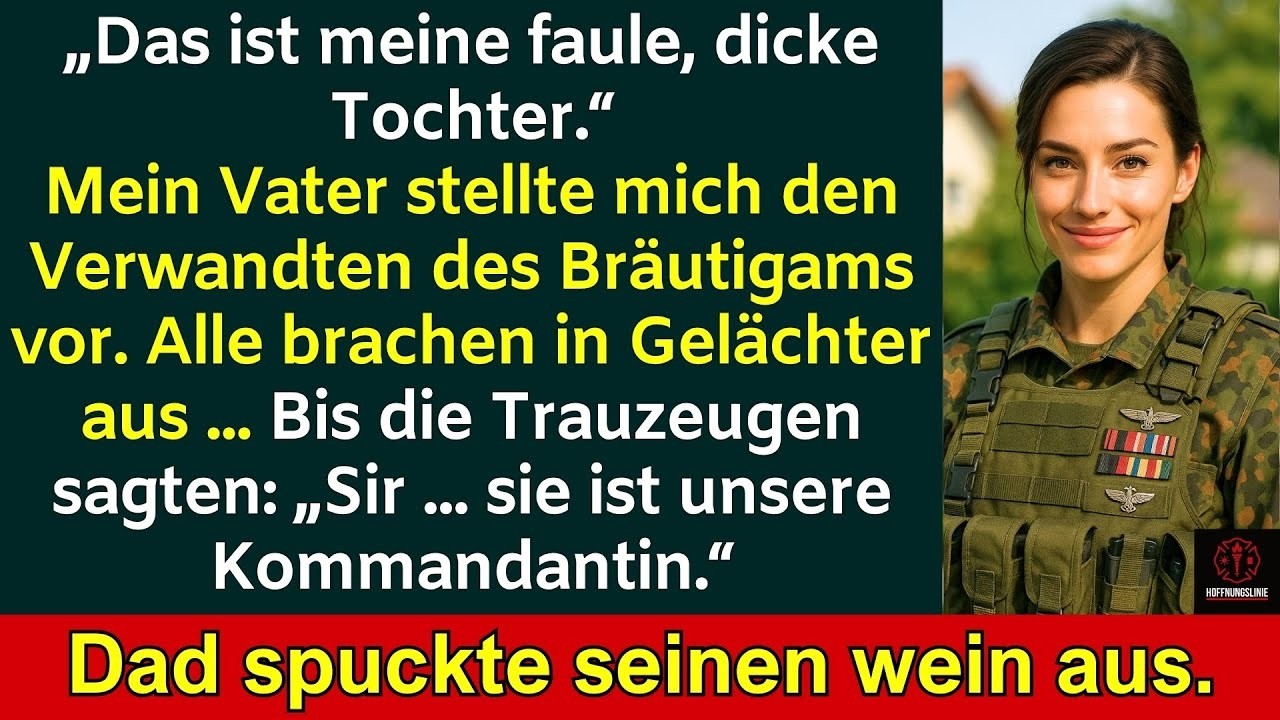 Mein Vater verspottete mein Aussehen auf der Hochzeit – bis der Trauzeuge salutierte...