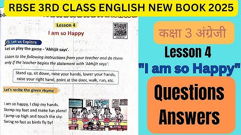 I am so happy Poem questions answers for 3rd Class|Kaksha 3 lesson 4 I am so happy prashan uttar 