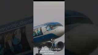 Oo-Snd Smurfs Livery - Brussels Airlines - Lhr Arrival