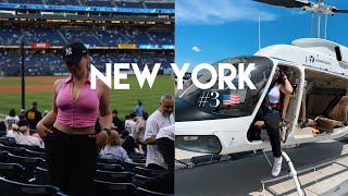 ar helikopteri virs Ņujorkas &amp; Yankees beisbola spēle