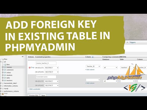 How to Add Foreign Key in Existing Table in MySQL Database in PhpMyAdmin | Foreign Key Constraint