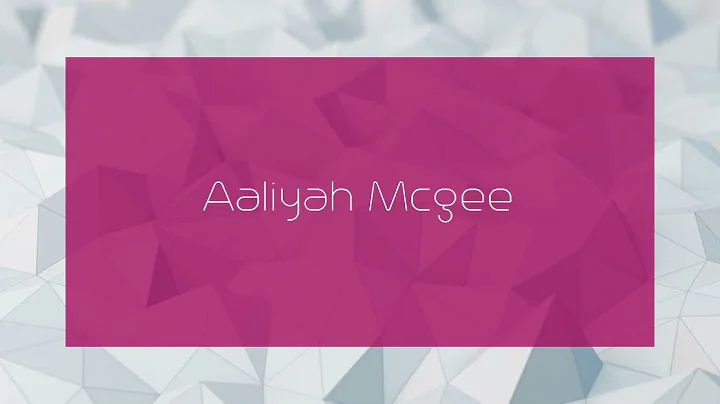 Aaliyah Mcgee Photo 7