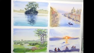 ЧОТИРИ акварельні етюди / FOUR watercolor sketches / ЧЕТЫРЕ акварельных наброска