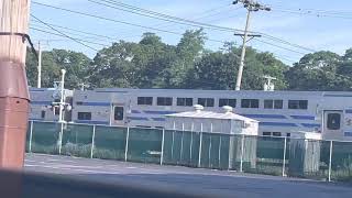 LIRR Train #2710 506/520 passing by Mastic, heading to Montauk from Penn Station!