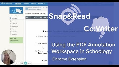 Snap&Read and Co:Writer: Using the PDF Annotation Workspace in Schoology