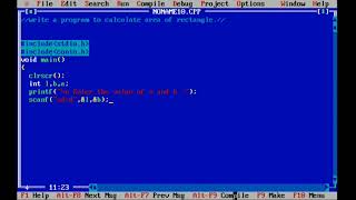 write a program to calculate area of  rectangle  in c language // c programming language//akt guide