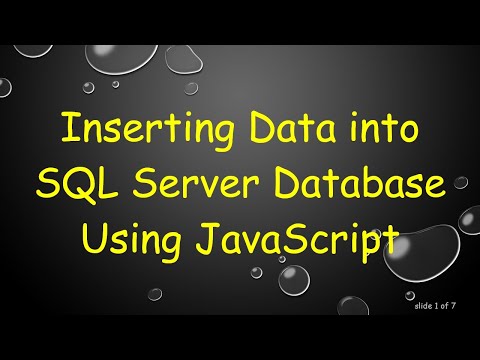 Inserting Data into SQL Server Database Using JavaScript