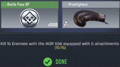 Call Of Duty Mobile Kill 15 Enemies with the AGR 556 equipped with 5 attachments Task Complete