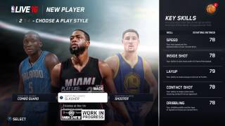 NBA Live 16 Player Creation | Play Style Selection