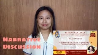 Narrative Discussion (Fundamental of Lodging Operations) BSHM 2 SEC 1 Benedicto Theresa Mae