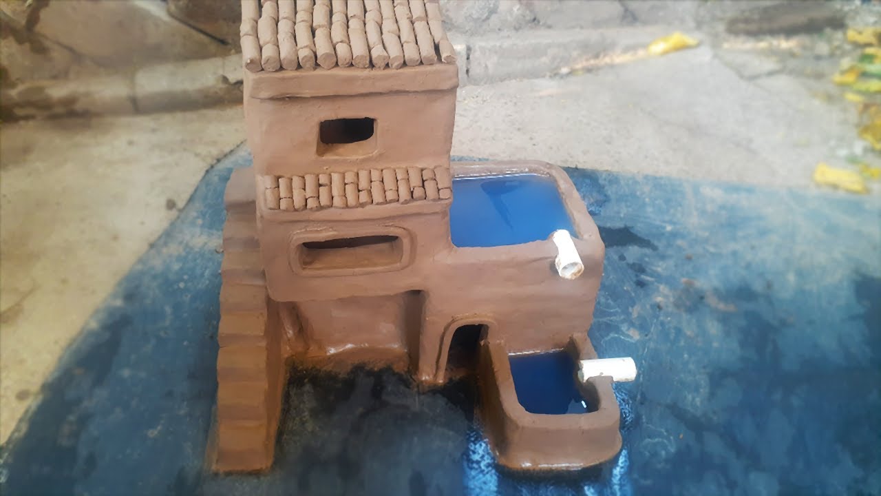DIY Build Miniature Clay House Build Swimming Pool - YouTube