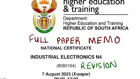Industrial Electronics N4 AUGUST 2023 MEMO @mathszoneafricanmotives