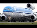 Classic klm md11 powerful spool up and departure out of amsterdam schiphol airport
