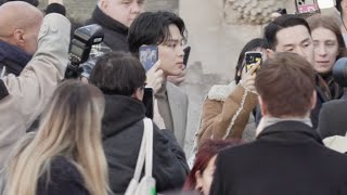 Jimin from BTS arriving at the Dior Fashion Show in Paris