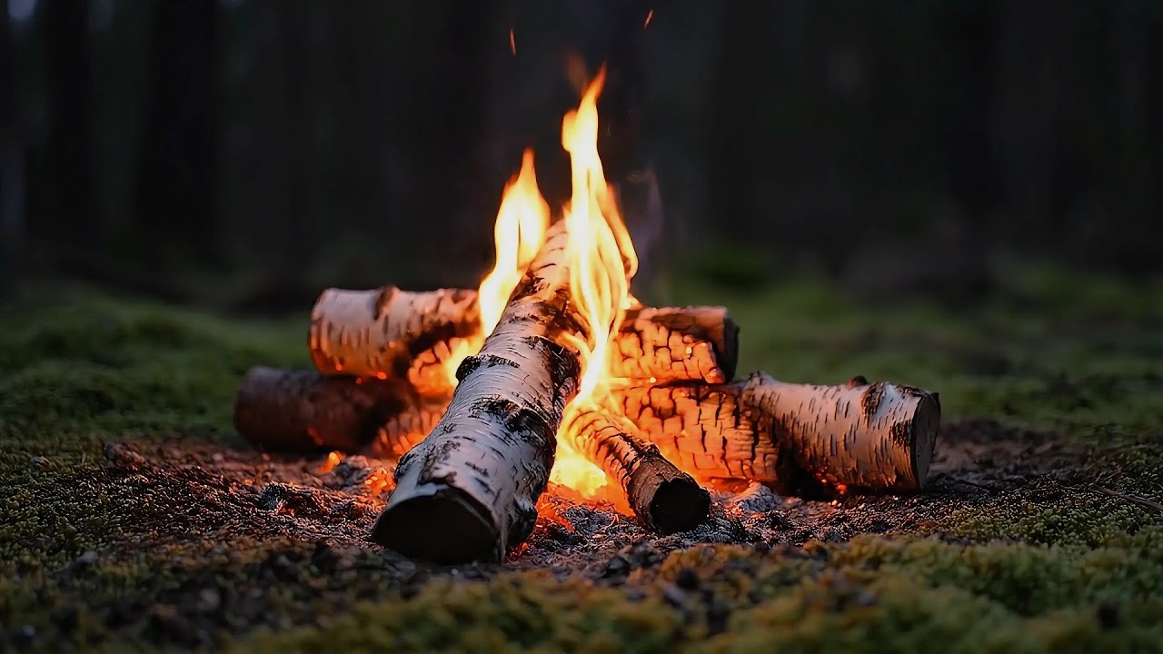 4K 🏕️ Authentic Campfire Relaxation: The Most Soothing Nature Sounds 🔥 No Music