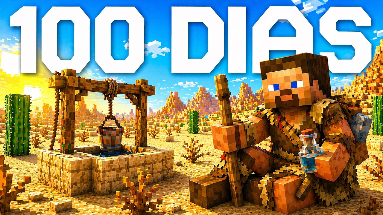 Sobreviví 100 DÍAS en el DESIERTO en Minecraft REALISTA Hardcore