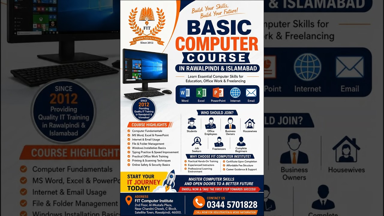 Basic Computer Course In Rawalpindi And Islamabad