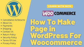 How to Create a Page in WordPress | WooCommerce | E-Commerce Website Page In Hindi | Learn With Nick