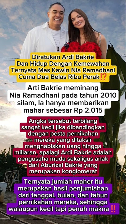 Mahar Nia Ramadhani ternyata dia ribu rupiah #artisviral  #niaramadani #ardibakrie