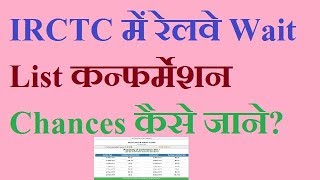confirmation probability of train ticket on IRCTC website and mobile App